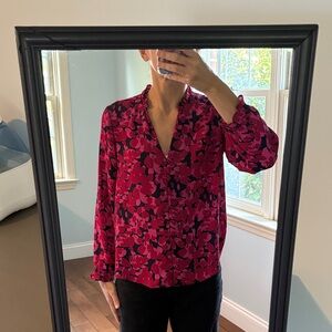 J. Crew pink floral blouse
